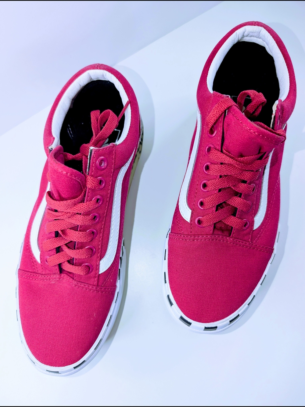 Vans Old Skool Stacked Logo Platform Pink Sneakers Women’s 8.5 - Picture 3 of 7